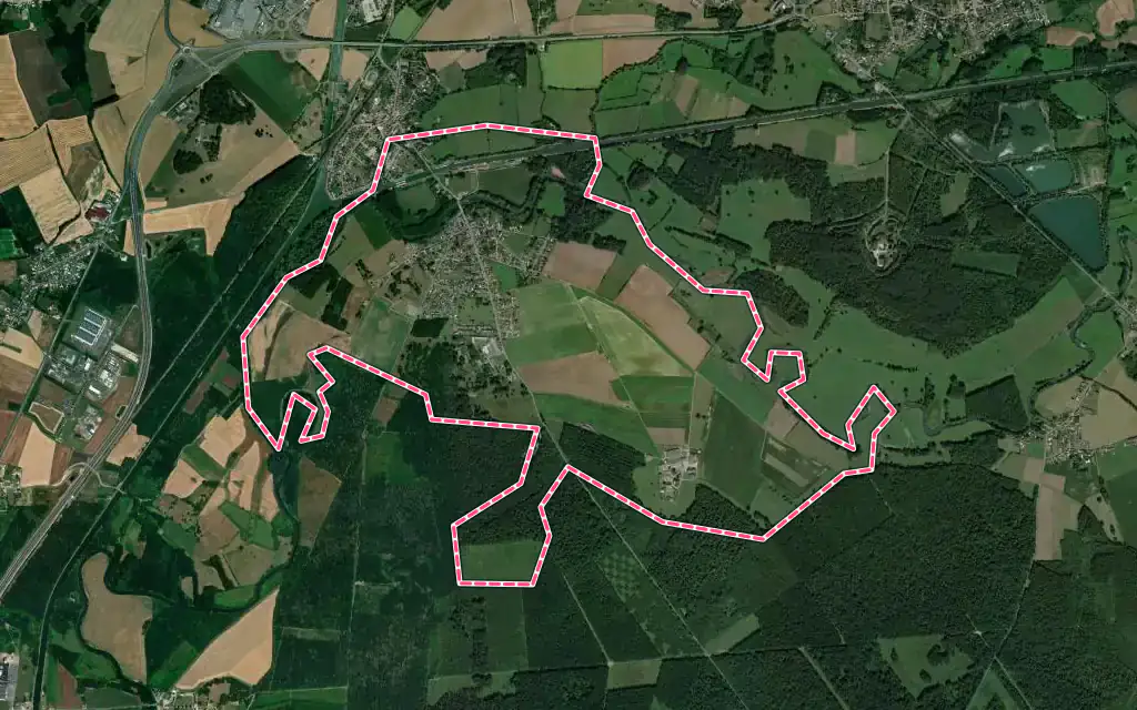 Vue satellite de Sempigny avec ses contours administratifs