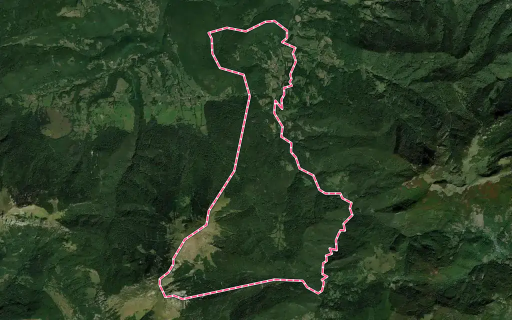 Vue satellite de Sengouagnet avec ses contours administratifs