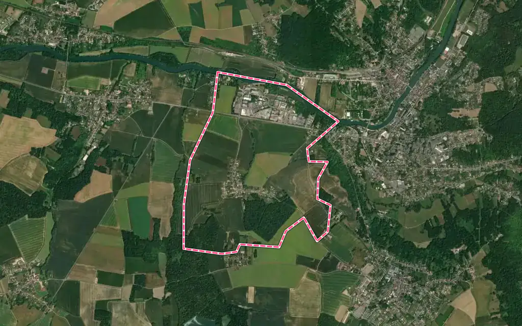Vue satellite de Sept-Sorts avec ses contours administratifs