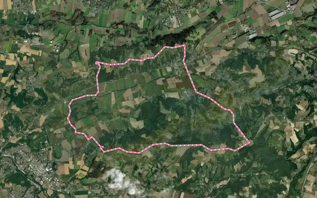 Vue satellite de Septème avec ses contours administratifs