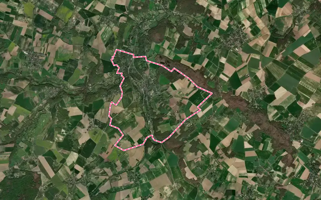 Vue satellite de Septeuil avec ses contours administratifs