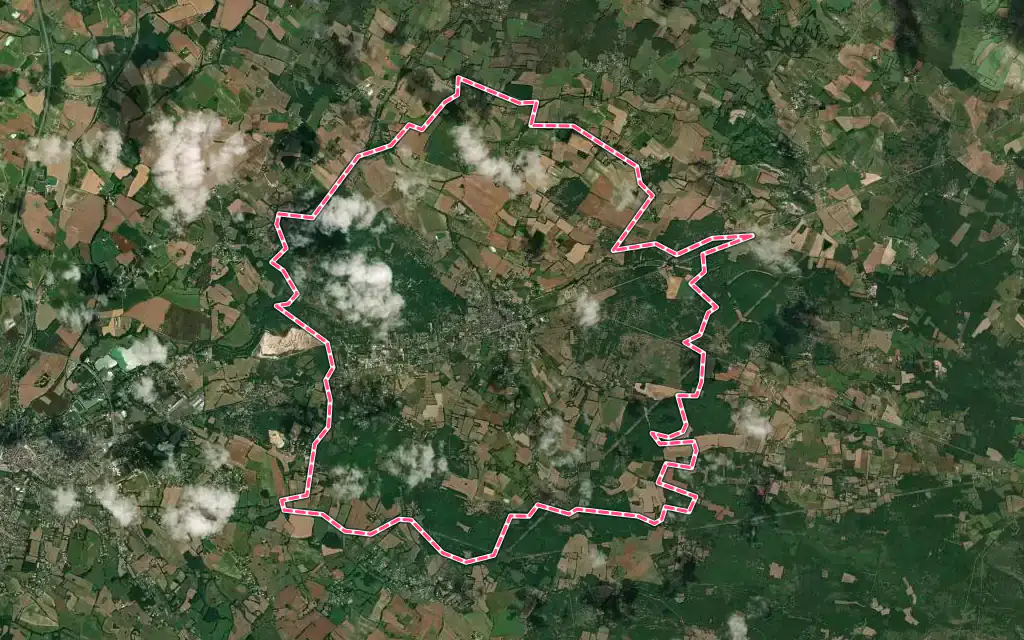 Vue satellite de Septfonds avec ses contours administratifs