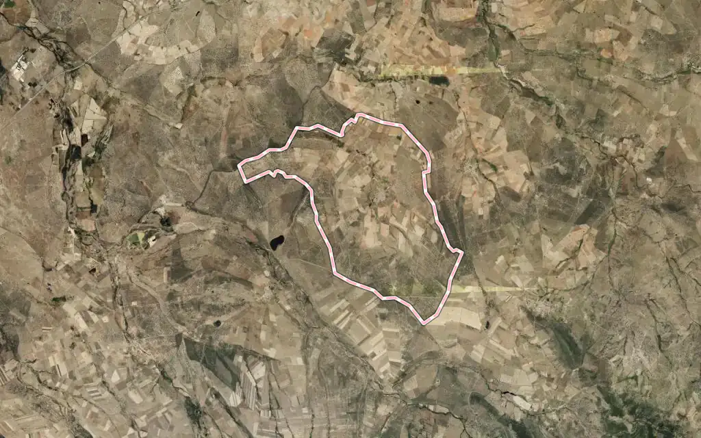 Vista satélite de Sepulcro-Hilario con su contorno administrativo