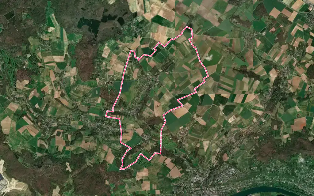 Vue satellite de Seraincourt avec ses contours administratifs