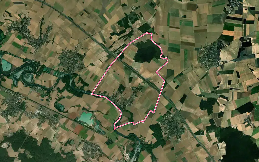 Vue satellite de Serbonnes avec ses contours administratifs