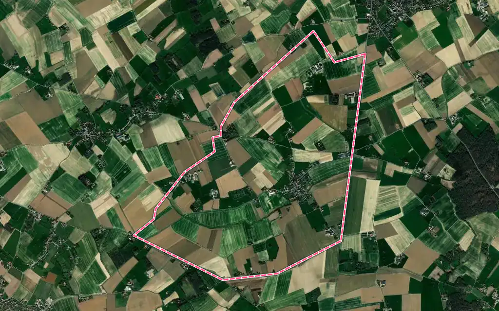 Vue satellite de Sercus avec ses contours administratifs