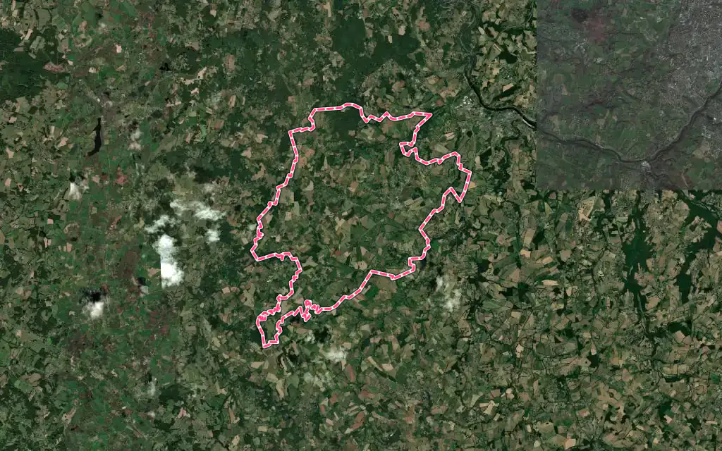 Vue satellite de Séreilhac avec ses contours administratifs