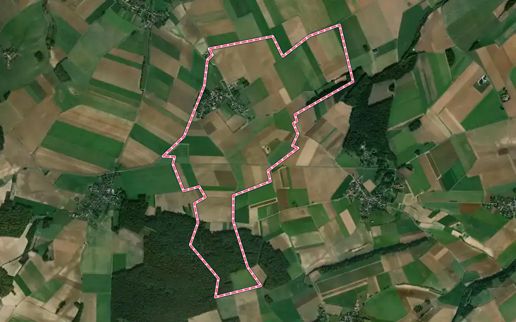 Vue satellite de Sérévillers avec ses contours administratifs