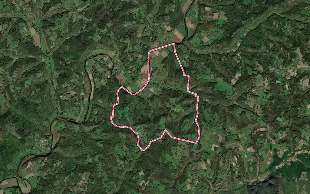 Vue satellite de Sergeac avec ses contours administratifs