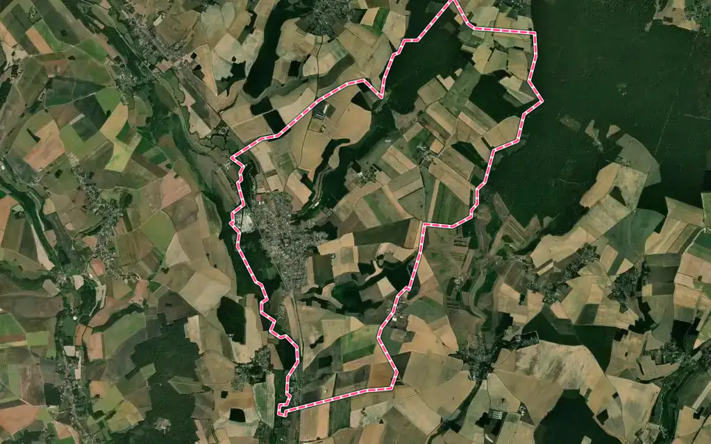 Vue satellite de Sérifontaine avec ses contours administratifs
