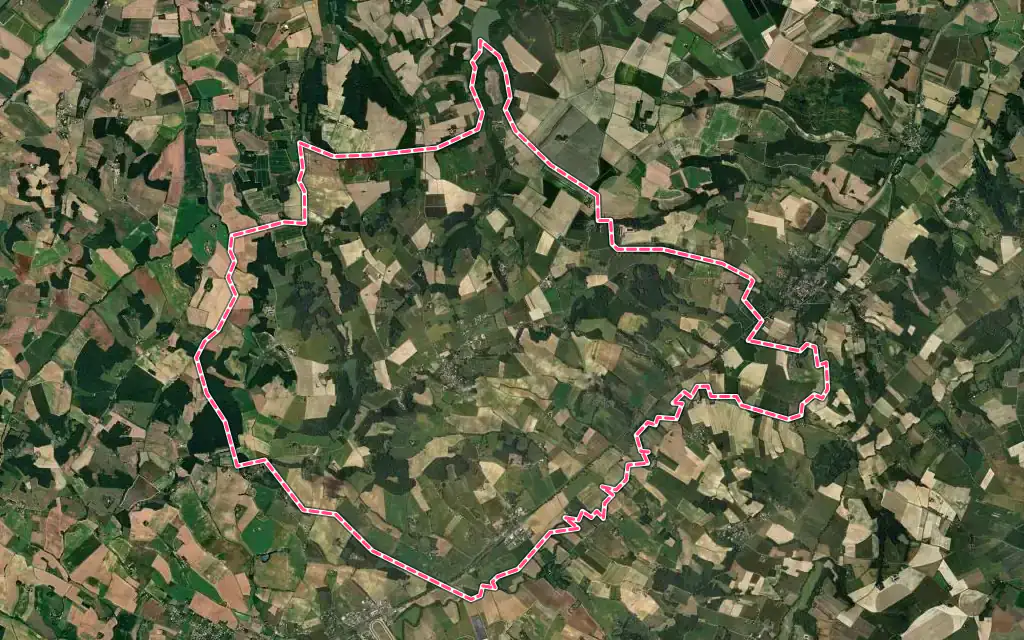 Vue satellite de Sérignac avec ses contours administratifs