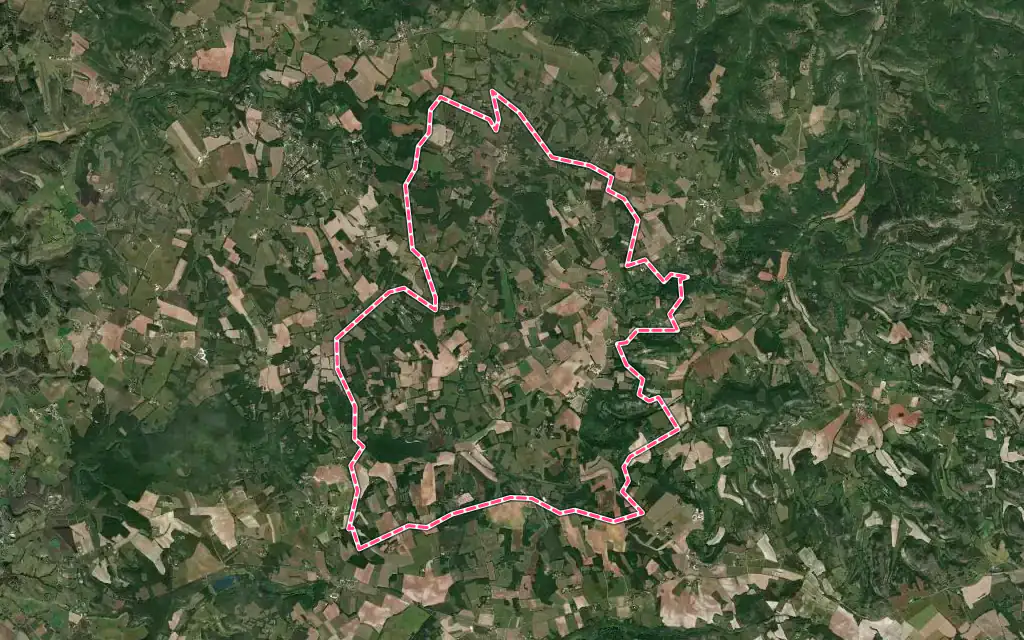 Vue satellite de Sérignac avec ses contours administratifs