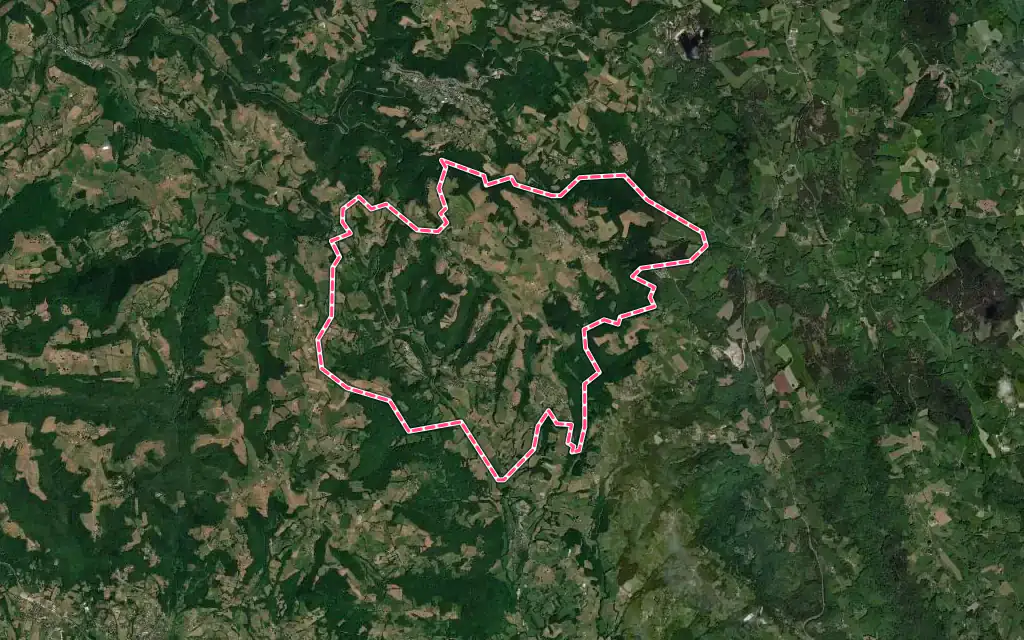 Vue satellite de Sérilhac avec ses contours administratifs