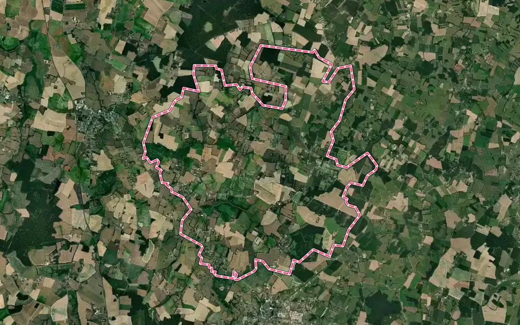 Vue satellite de Serley avec ses contours administratifs