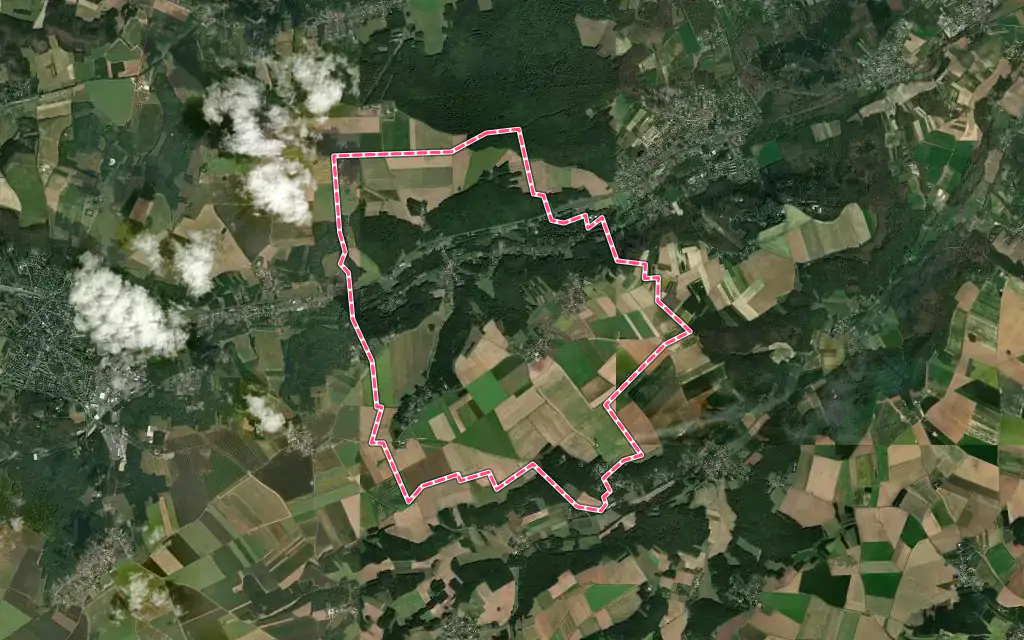 Vue satellite de Sermaise avec ses contours administratifs
