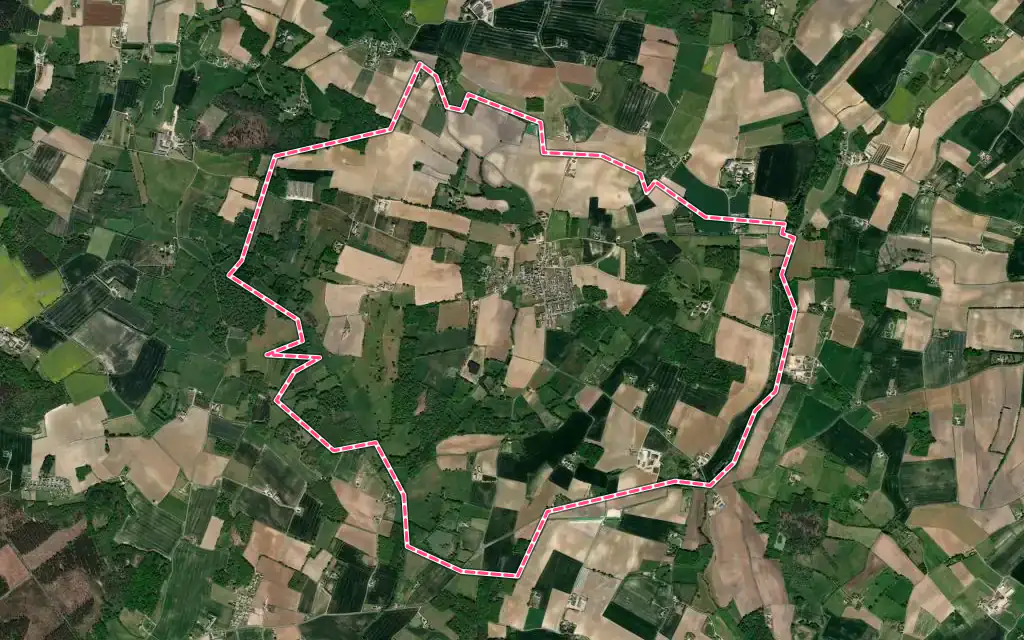 Vue satellite de Sermaise avec ses contours administratifs