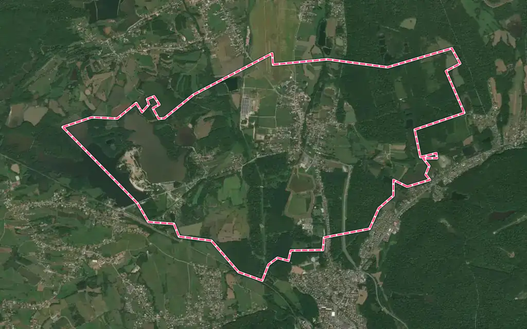 Vue satellite de Sermamagny avec ses contours administratifs