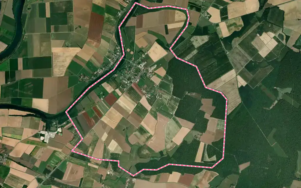 Vue satellite de Sermesse avec ses contours administratifs