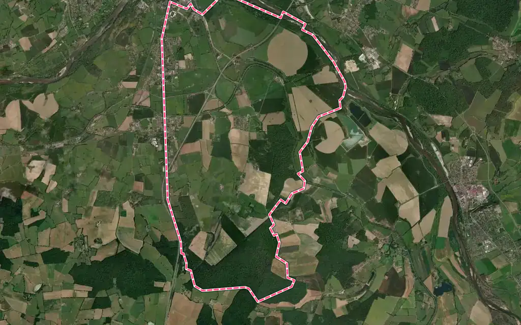 Vue satellite de Sermoise-sur-Loire avec ses contours administratifs