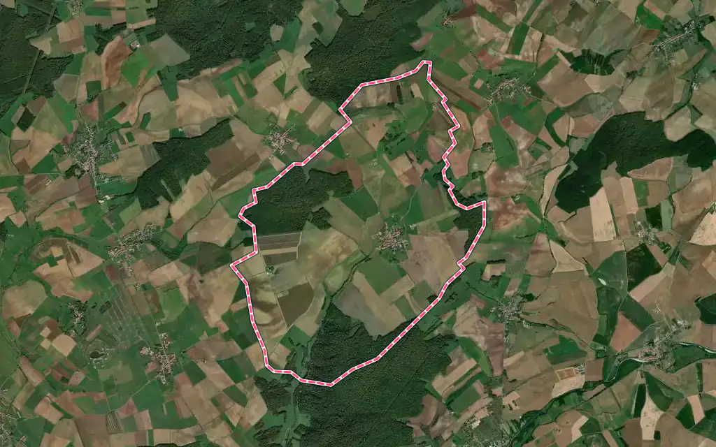 Vue satellite de Serres avec ses contours administratifs