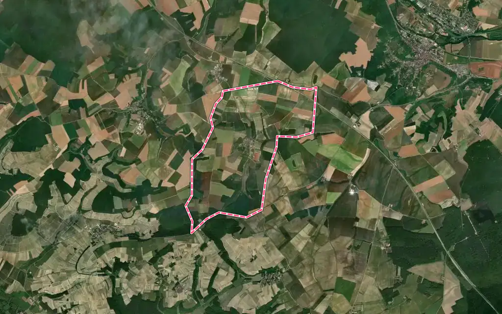 Vue satellite de Serrigny avec ses contours administratifs