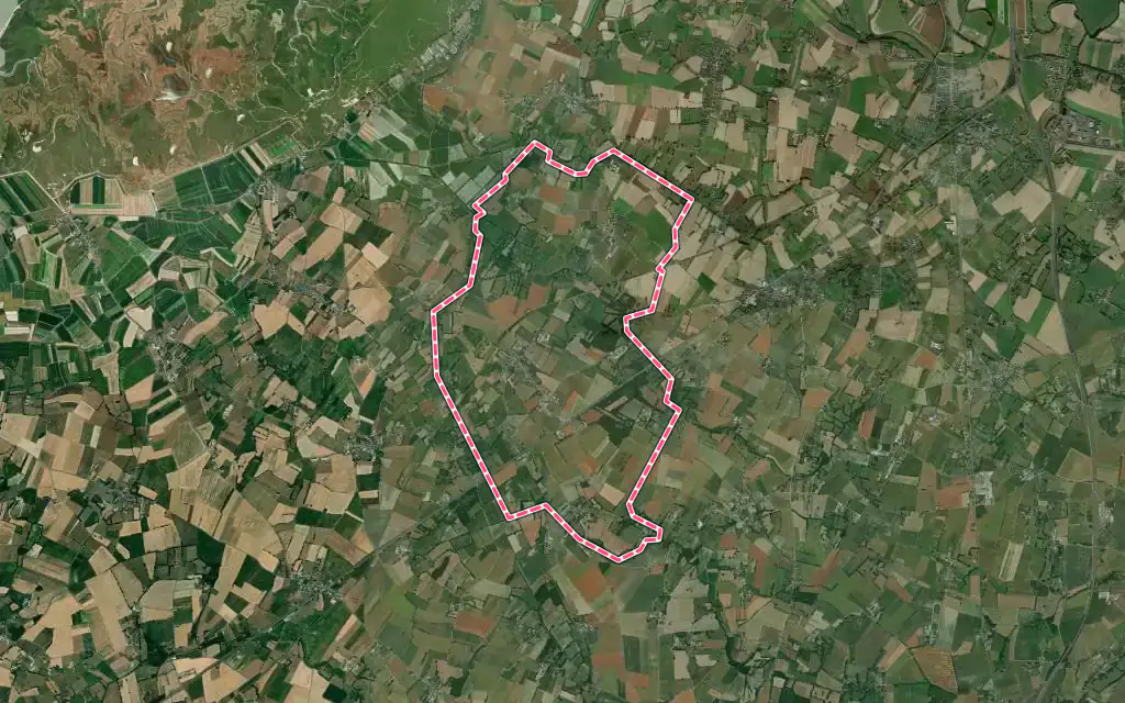 Vue satellite de Servon avec ses contours administratifs