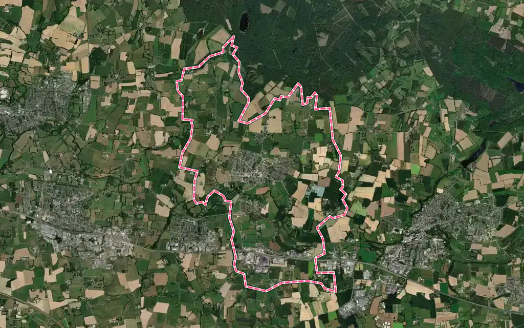 Vue satellite de Servon-sur-Vilaine avec ses contours administratifs