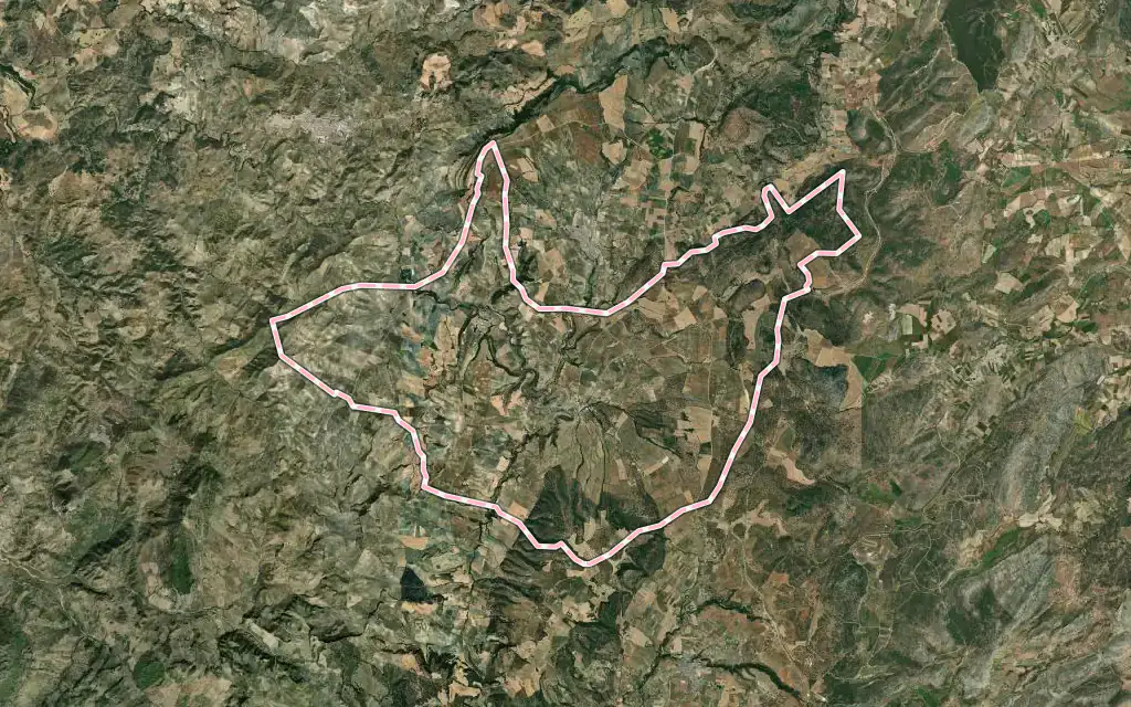 Vista satélite de Setenil de las Bodegas con su contorno administrativo