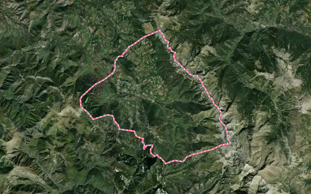 Vue satellite de Seyne avec ses contours administratifs