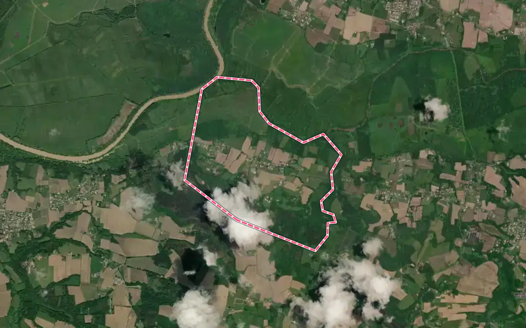 Vue satellite de Siest avec ses contours administratifs