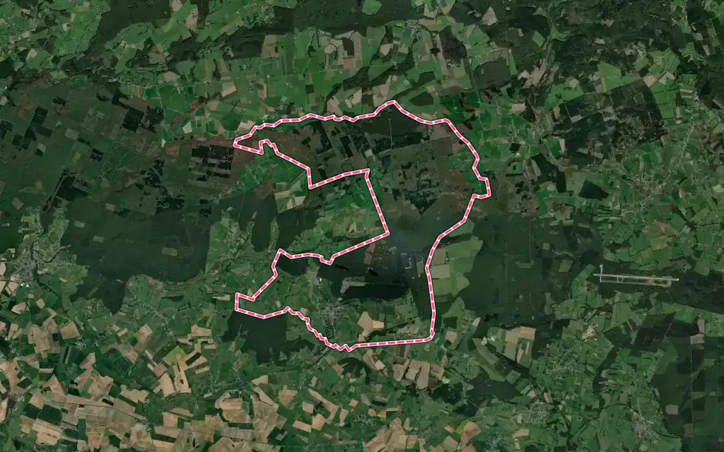 Vue satellite de Signy-le-Petit avec ses contours administratifs