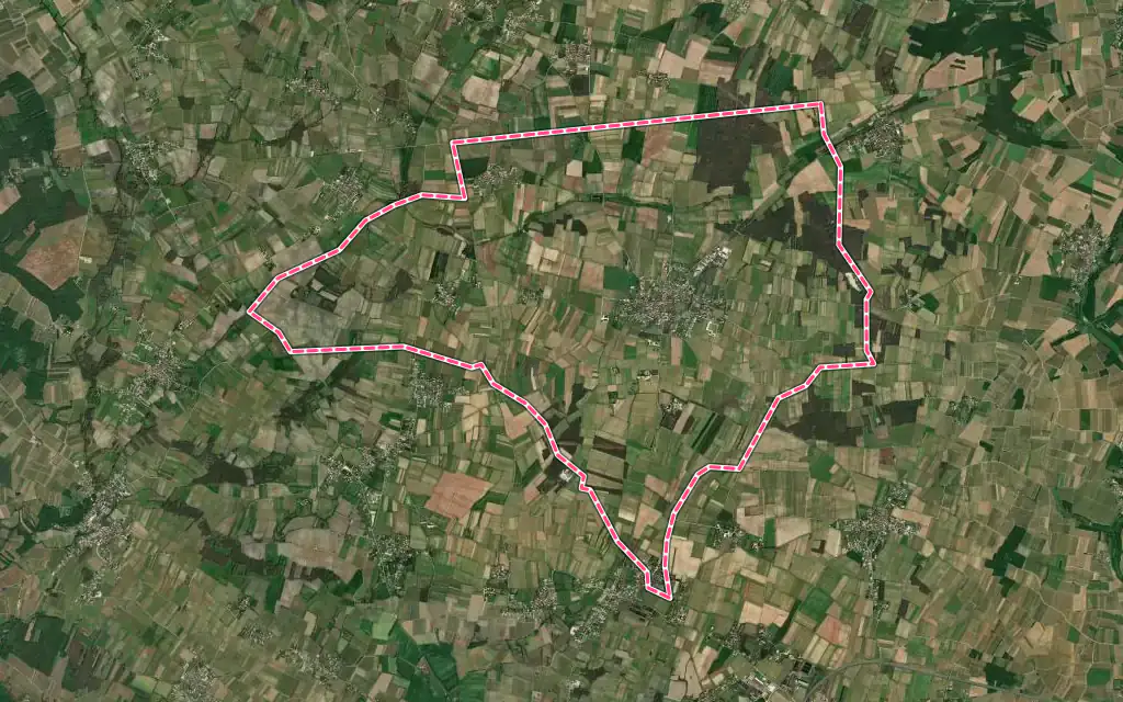 Vue satellite de Sigogne avec ses contours administratifs