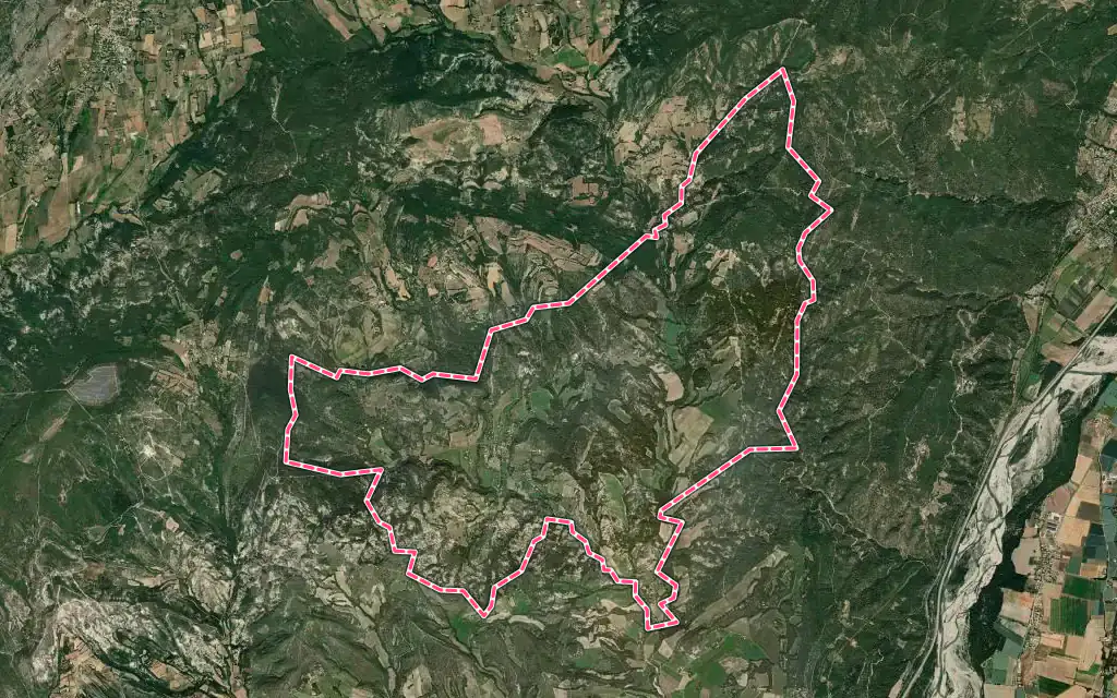Vue satellite de Sigonce avec ses contours administratifs