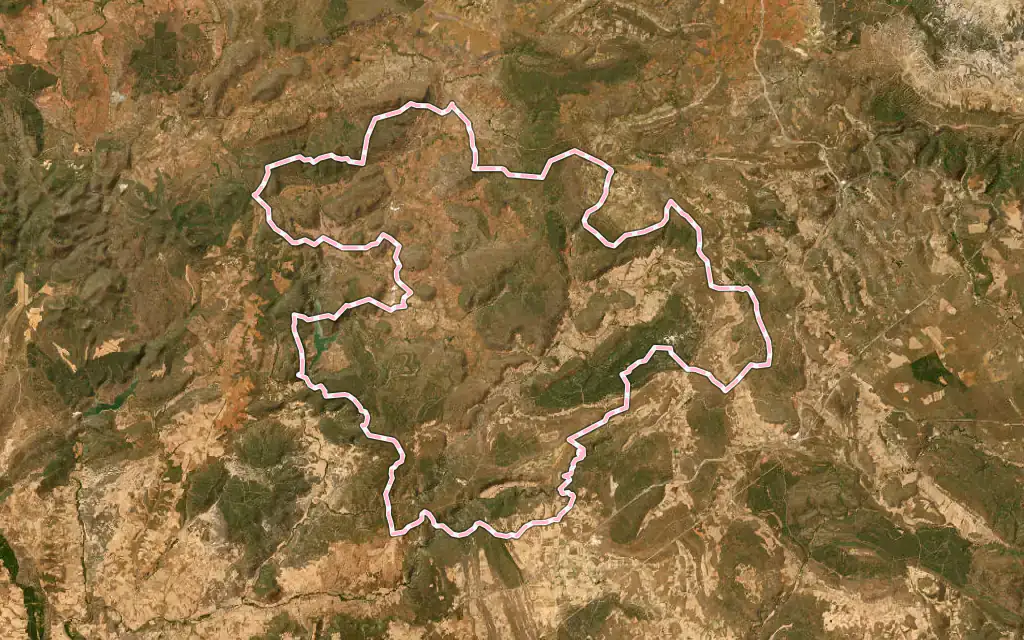 Vista satélite de Sigüenza con su contorno administrativo