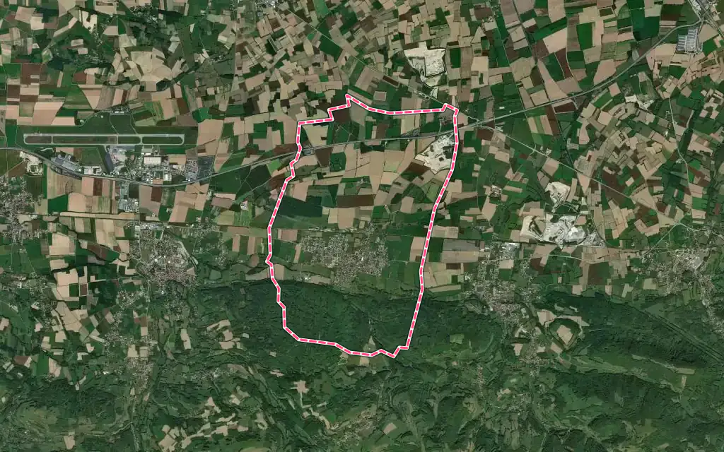 Vue satellite de Sillans avec ses contours administratifs
