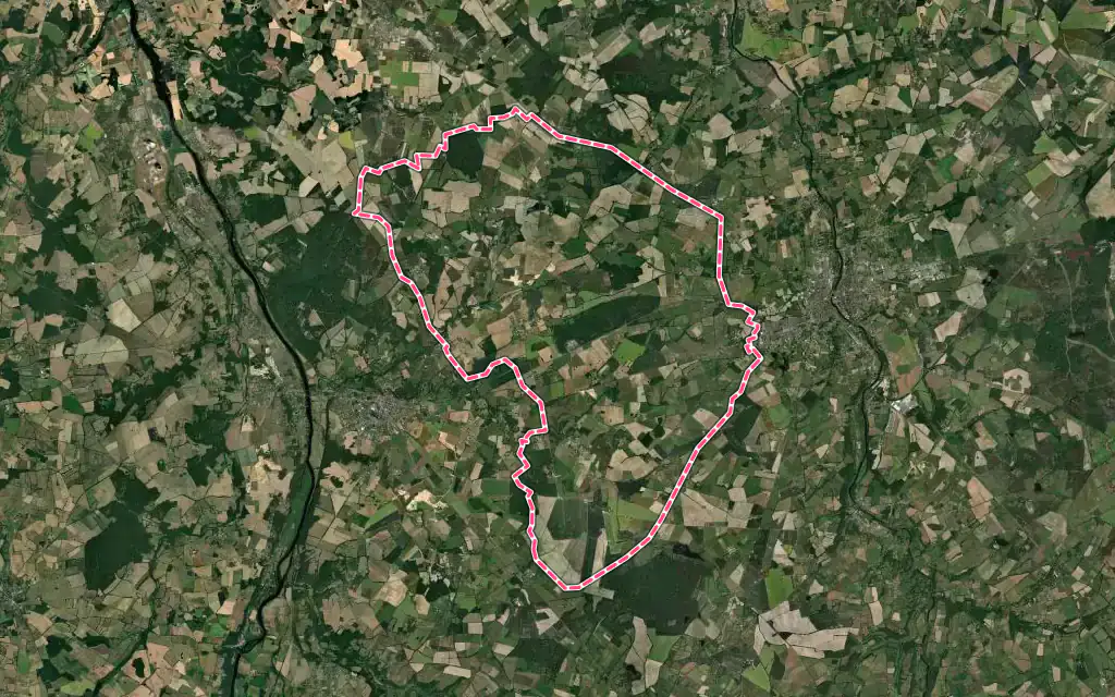 Vue satellite de Sillars avec ses contours administratifs