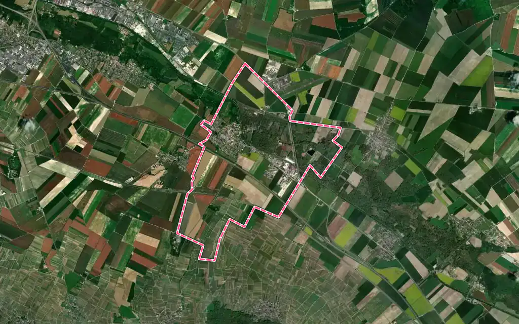 Vue satellite de Sillery avec ses contours administratifs