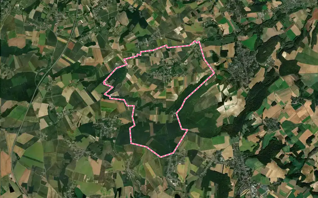 Vue satellite de Silly-Tillard avec ses contours administratifs
