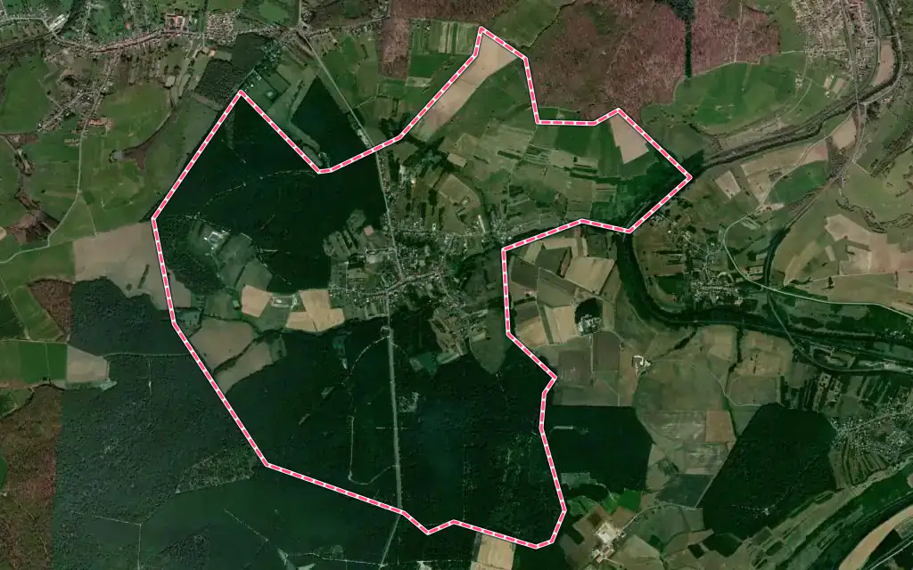 Vue satellite de Siltzheim avec ses contours administratifs