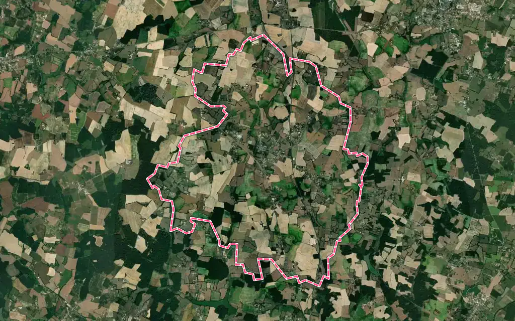 Vue satellite de Simard avec ses contours administratifs