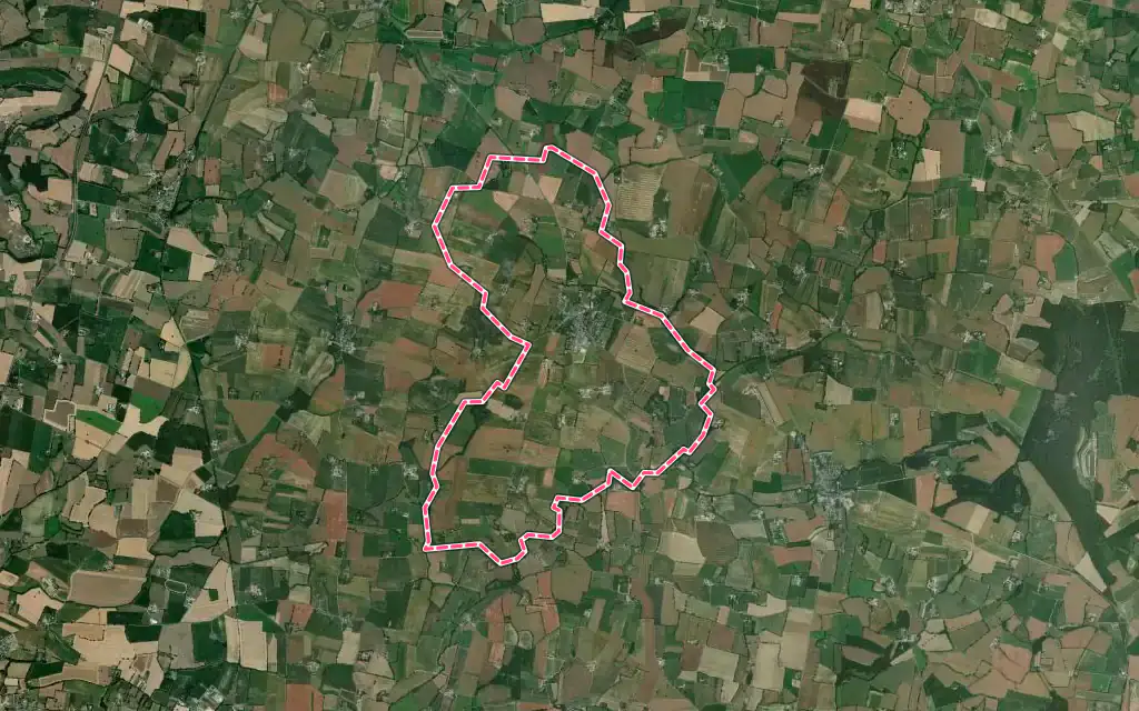 Vue satellite de Simplé avec ses contours administratifs