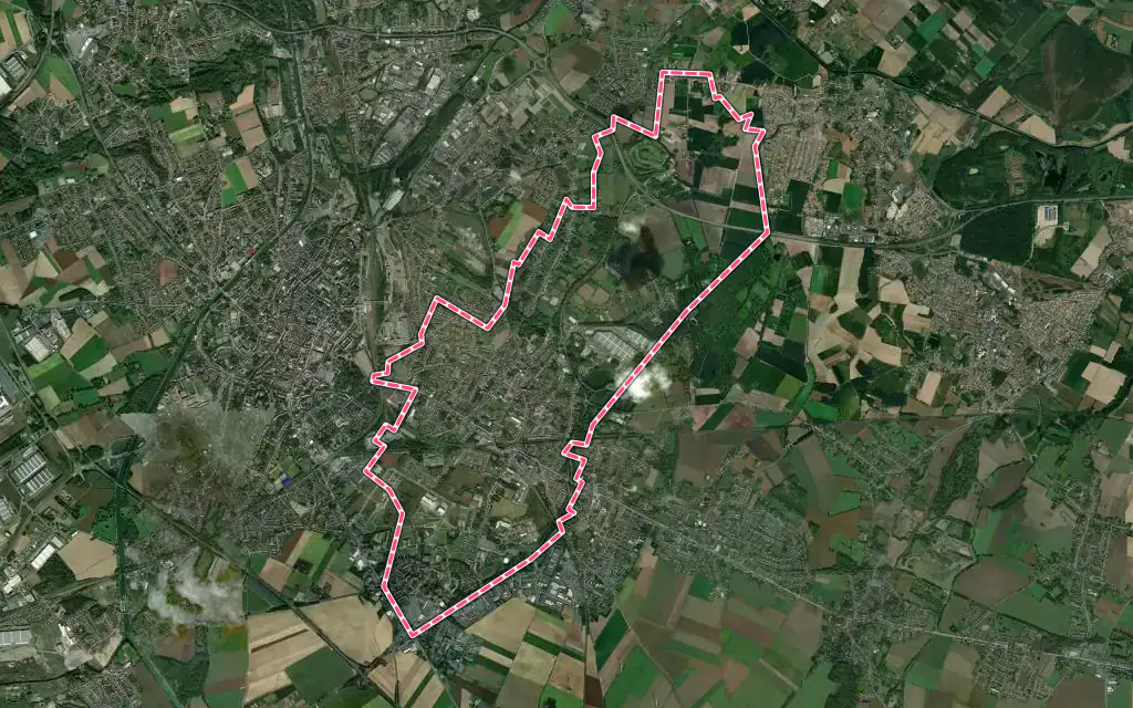 Vue satellite de Sin-le-Noble avec ses contours administratifs