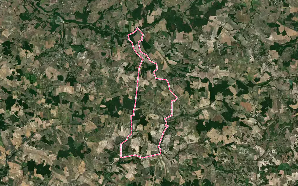 Vue satellite de Singleyrac avec ses contours administratifs