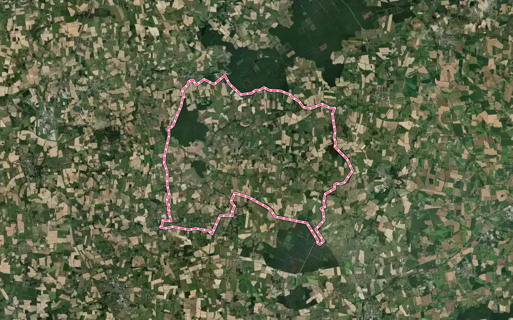 Vue satellite de Sion-les-Mines avec ses contours administratifs