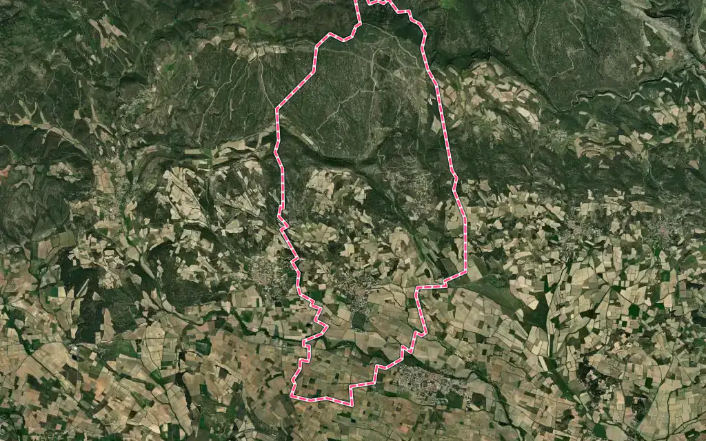Vue satellite de Siran avec ses contours administratifs
