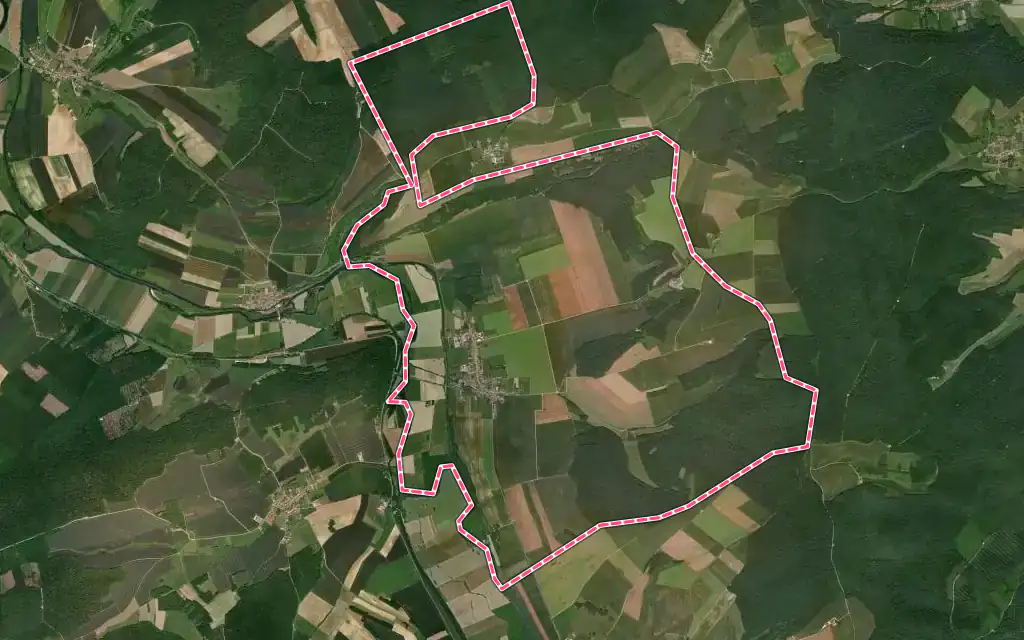 Vue satellite de Sivry-sur-Meuse avec ses contours administratifs