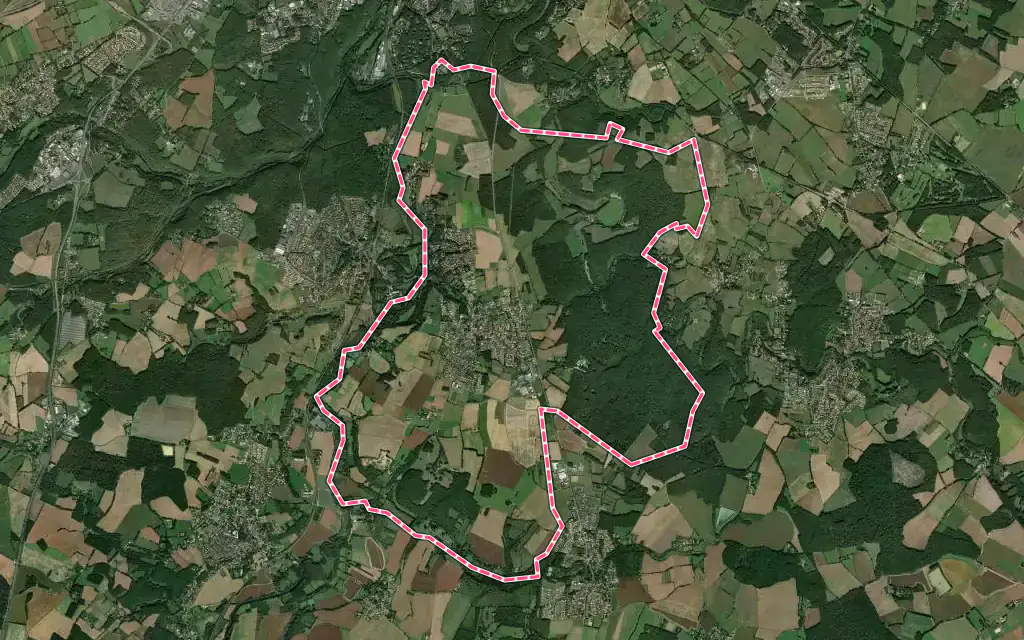 Vue satellite de Smarves avec ses contours administratifs