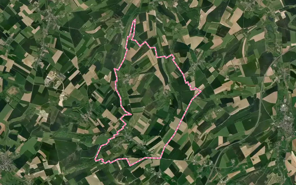 Vue satellite de Smermesnil avec ses contours administratifs