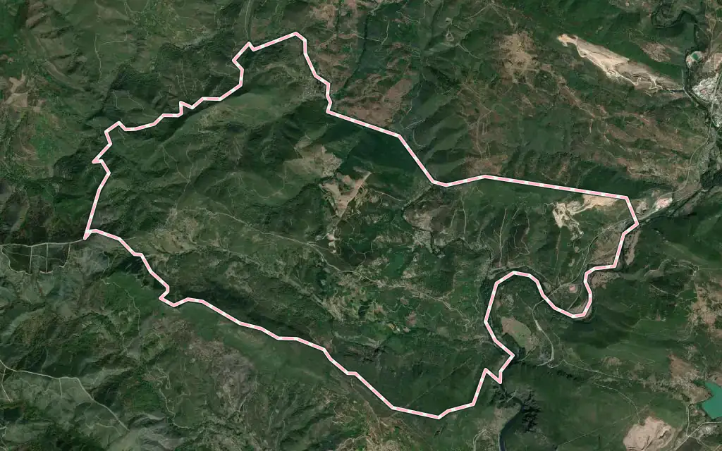 Vista satélite de Sobrado con su contorno administrativo