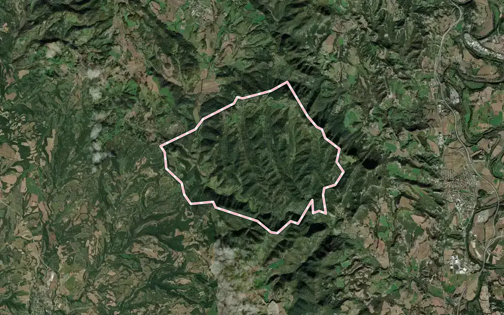 Vista satélite de Sobremunt con su contorno administrativo